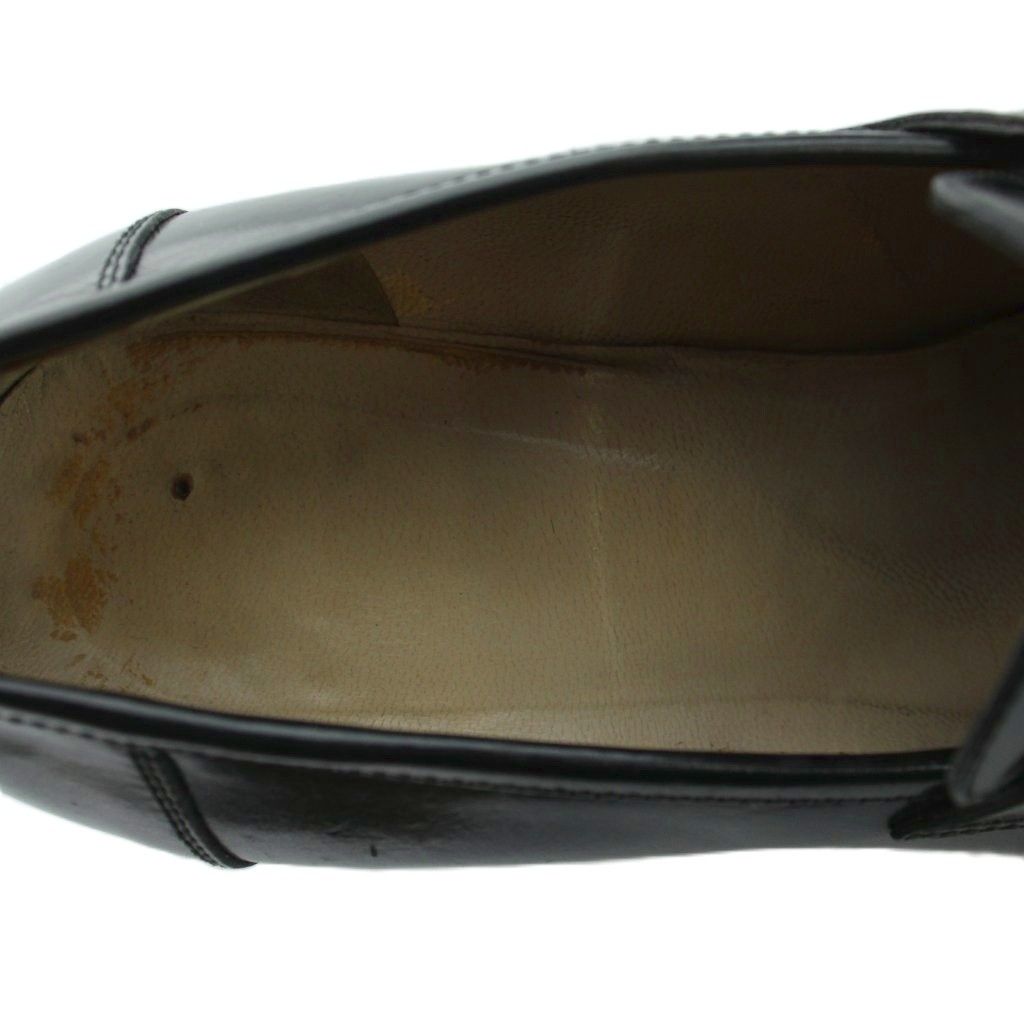 Gucci Loafer Round Toe Chunky Heel Leather Horsebit 100 35.5 Black — view 7