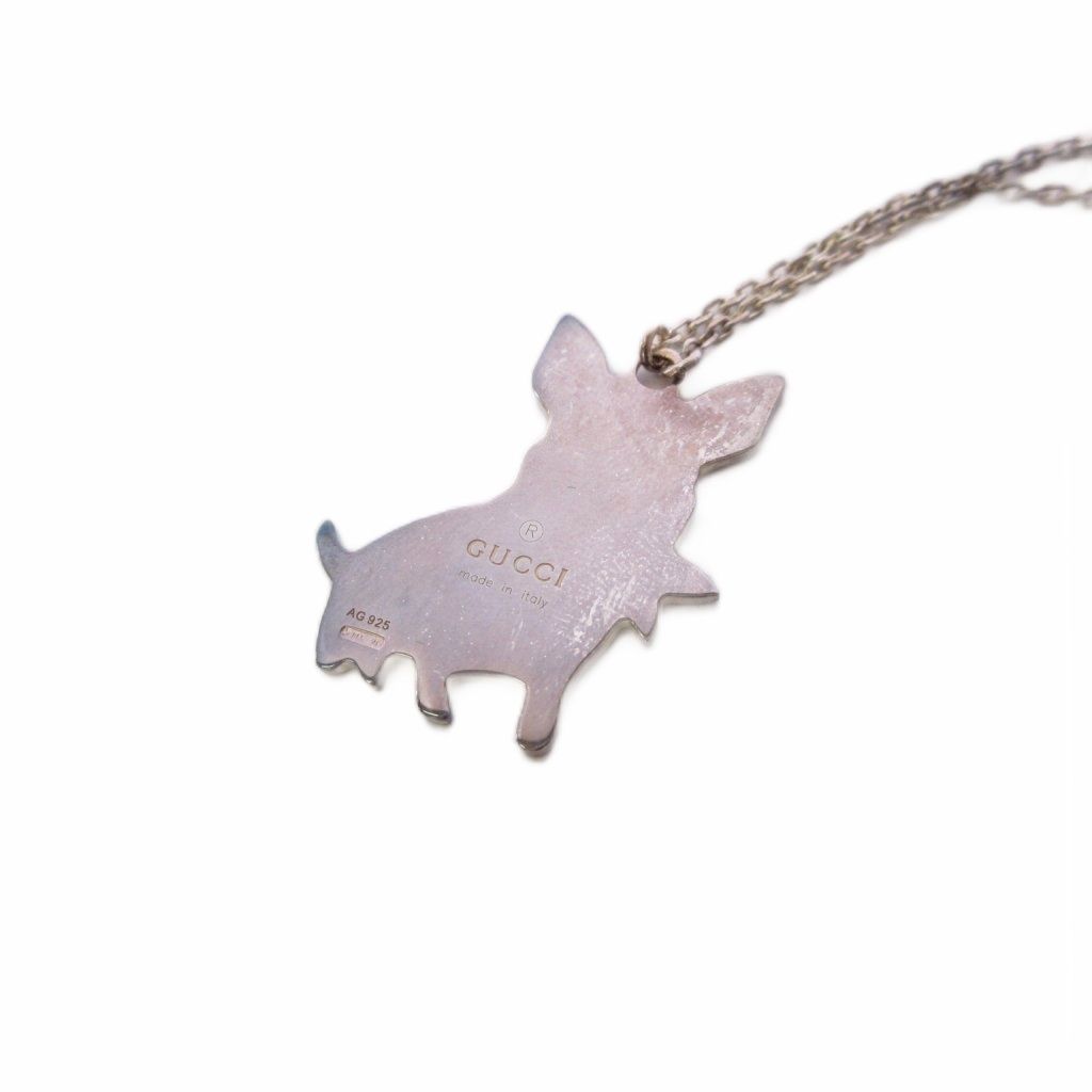 Gucci French Bulldog Necklace Pendant 925 Sterling Silver Color KH — view 3