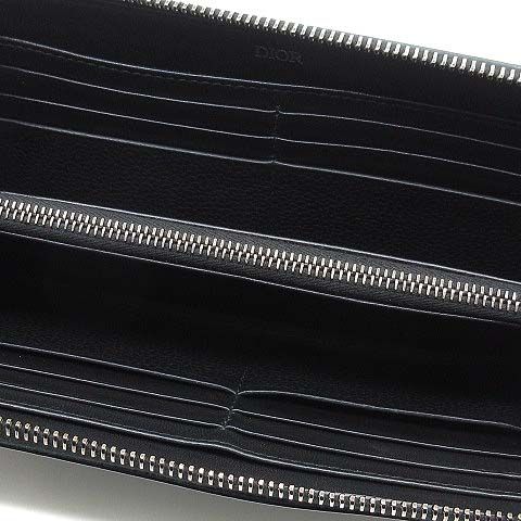 Dior CD Logo Zip Around Wallet Leather Black — view 4