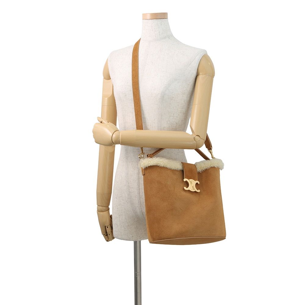 Celine Handbag Louis e Suede Shearling 2-Way — view 5