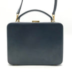 Gucci Vintage Leather 2-Way Hand Shoulder Vanity Navy Purse — view 3