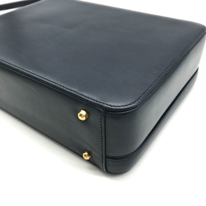 Gucci Vintage Leather 2-Way Hand Shoulder Vanity Navy Purse — view 6
