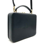 Gucci Vintage Leather 2-Way Hand Shoulder Vanity Navy Purse — view 2