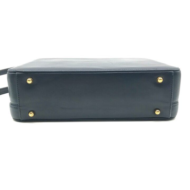 Gucci Vintage Leather 2-Way Hand Shoulder Vanity Navy Purse — view 4