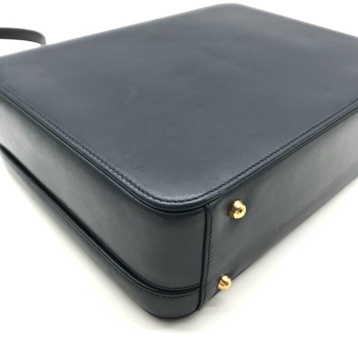 Gucci Vintage Leather 2-Way Hand Shoulder Vanity Navy Purse — view 5