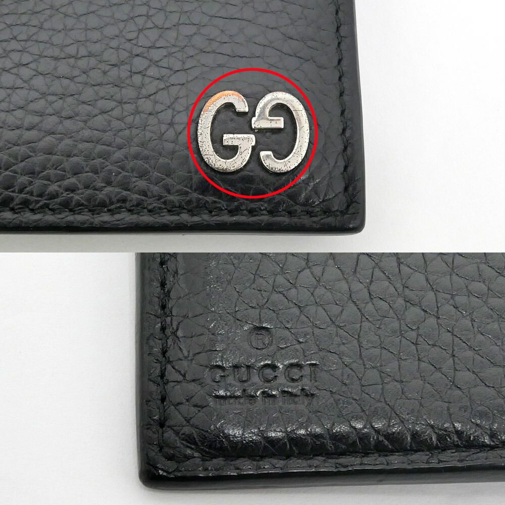 Gucci Bifold Wallet Black Silver Leather — view 9