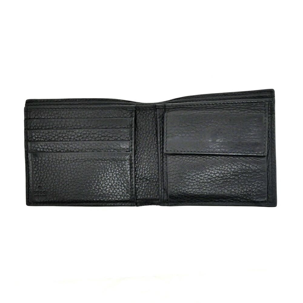Gucci Bifold Wallet Black Silver Leather — view 6