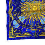 Hermes Carre 90 Carpe Diem Enjoy Your Day Silk Scarf Shawl Blue Multicolor — view 8