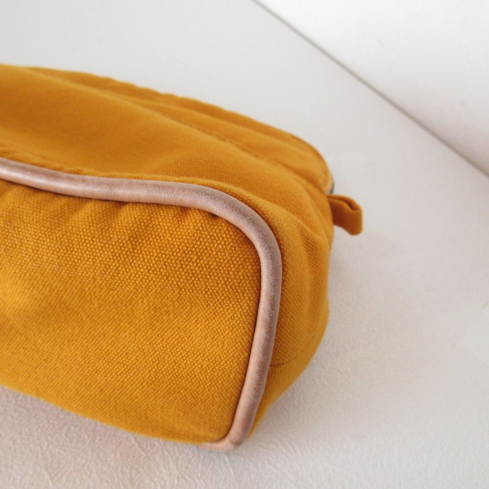 Hermes Bolide Pouch MM Cotton Canvas Cosmetic Yellow — view 6