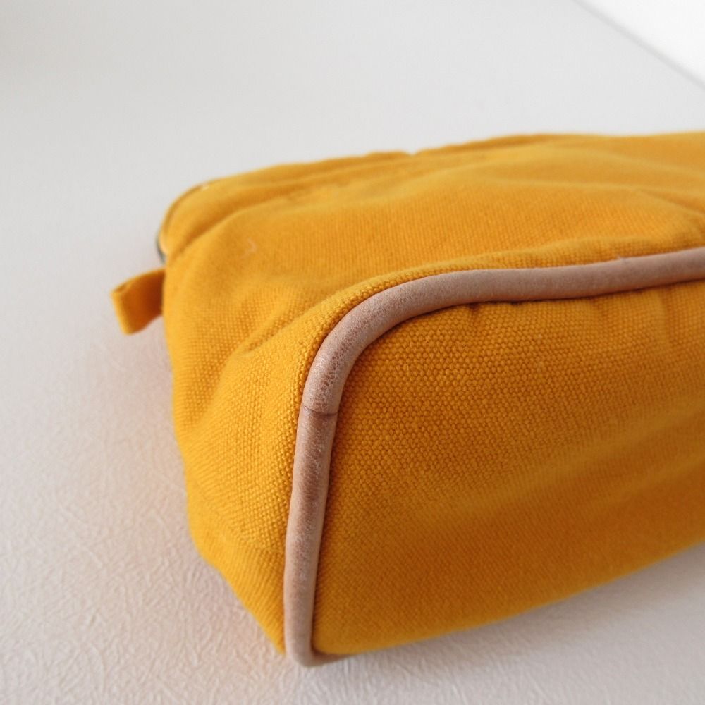 Hermes Bolide Pouch MM Cotton Canvas Cosmetic Yellow — view 7