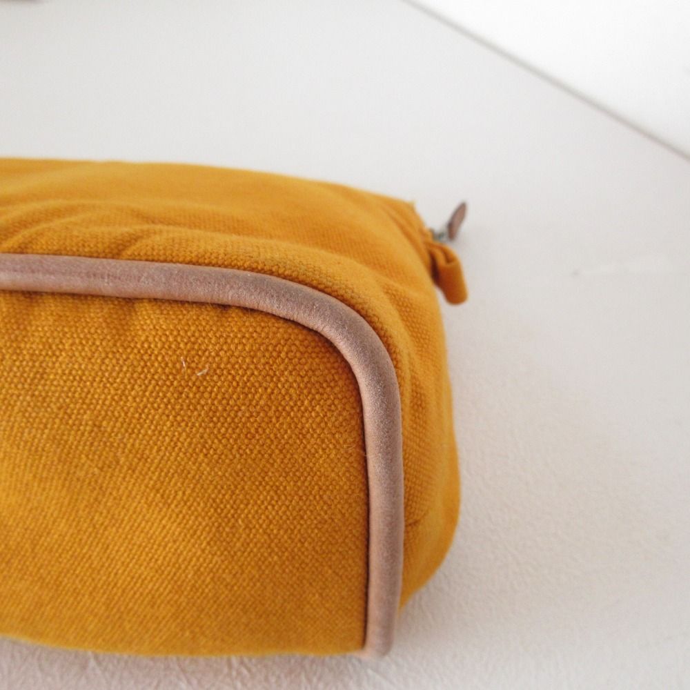 Hermes Bolide Pouch MM Cotton Canvas Cosmetic Yellow — view 8