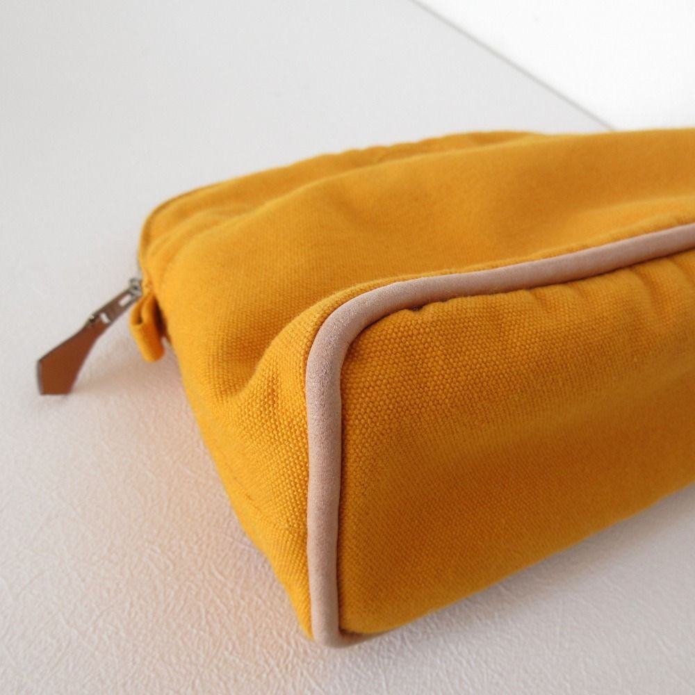Hermes Bolide Pouch MM Cotton Canvas Cosmetic Yellow — view 5
