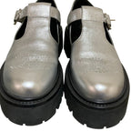 Celine Triomphe T Strap Loafer 37 Silver — view 3