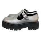 Celine Triomphe T Strap Loafer 37 Silver — view 4