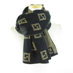 Fendi Scarf Shawl Zucca Pattern Brown Black — view 2