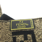 Fendi Scarf Shawl Zucca Pattern Brown Black — view 3