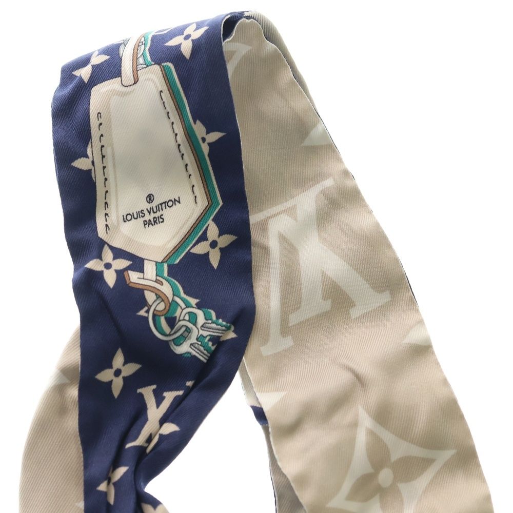 Louis Vuitton Monogram Bandeau BB Scarf Ultimate Blue Marine Silk — view 2
