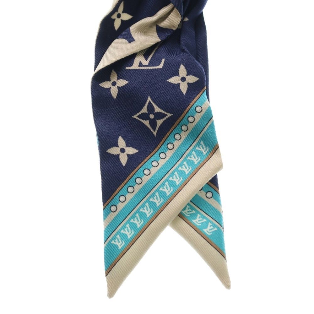 Louis Vuitton Monogram Bandeau BB Scarf Ultimate Blue Marine Silk — view 3