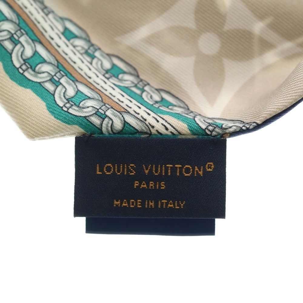 Louis Vuitton Monogram Bandeau BB Scarf Ultimate Blue Marine Silk — view 4