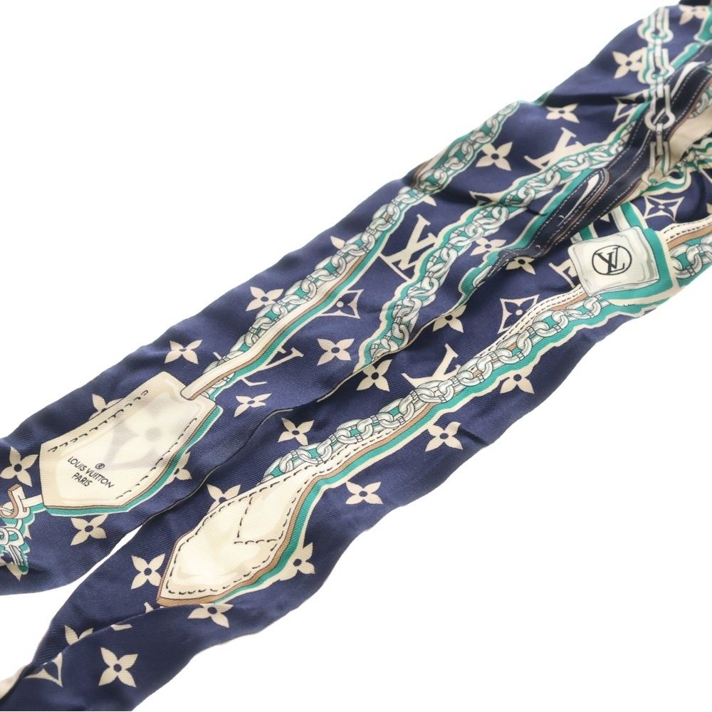 Louis Vuitton Monogram Bandeau BB Scarf Ultimate Blue Marine Silk — view 5