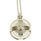 Chanel CC Logo Orb Ball Faux Pearl Necklace Pendant Chain Gold White — view 3