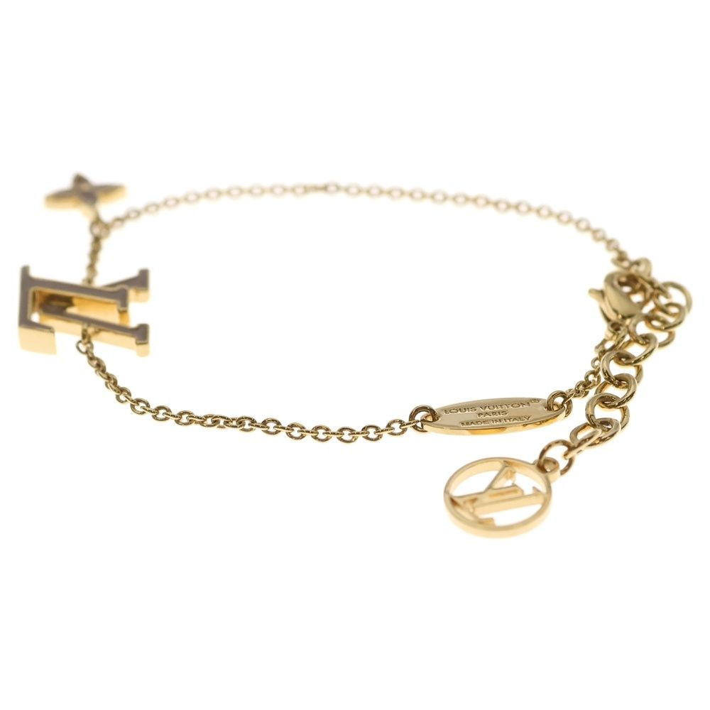 Louis Vuitton Bracelet LV Iconic Enamel Chain Gold Beige — view 4