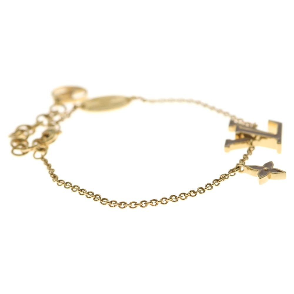 Louis Vuitton Bracelet LV Iconic Enamel Chain Gold Beige — view 3