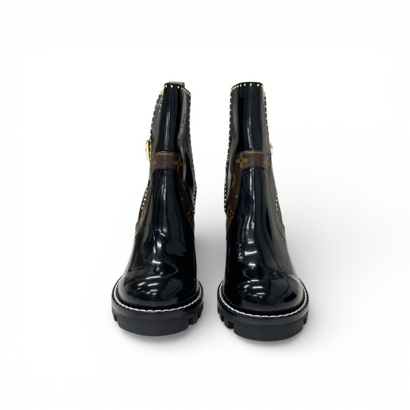 Louis Vuitton Star Trail Line Monogram Boots Short Shoes Leather Black Brown — view 2