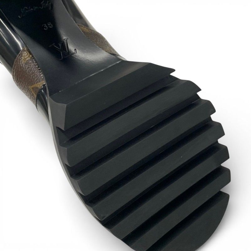 Louis Vuitton Star Trail Line Monogram Boots Short Shoes Leather Black Brown — view 8