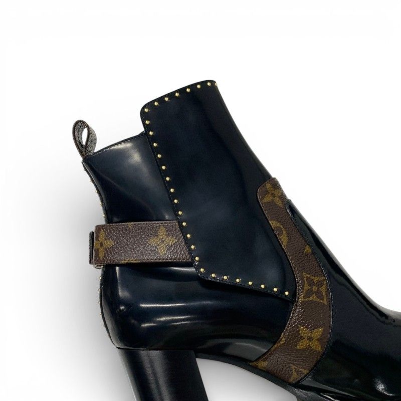 Louis Vuitton Star Trail Line Monogram Boots Short Shoes Leather Black Brown — view 9