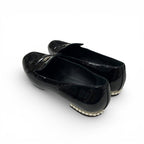 Chanel Flat Shoes Patent Black CC Logo Pearl Opera — view 4