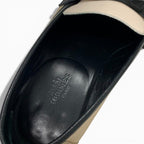 Hermes Royal Loafers Leather Shoes Beige Black White Hhardware Constance Fringe — view 7