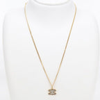 Celine Rhinestone Triomphe Necklace Metal — view 7