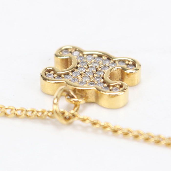 Celine Rhinestone Triomphe Necklace Metal — view 5