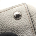 Prada Handbag White Leather Triangle Logo 2-Way Tote — view 8