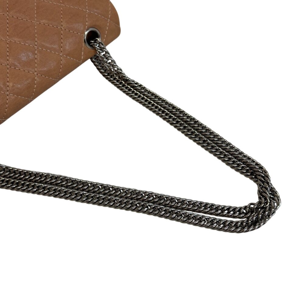 Chanel Chain Turnlock Double Flap 25 Quilted Lambskin Shoulder Bag Beige — view 5