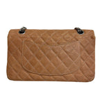 Chanel Chain Turnlock Double Flap 25 Quilted Lambskin Shoulder Bag Beige — view 2