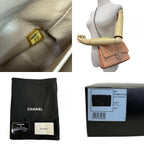 Chanel Chain Turnlock Double Flap 25 Quilted Lambskin Shoulder Bag Beige — view 8