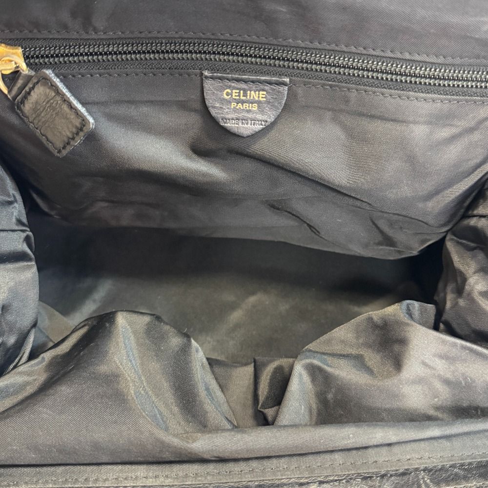 Celine Circle Logo Vintage Nylon Handbag Black — view 7