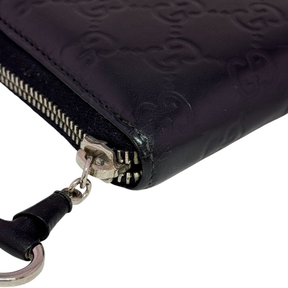 Gucci Zip Around Horsebit Guccissima Leather Wallet Black — view 4