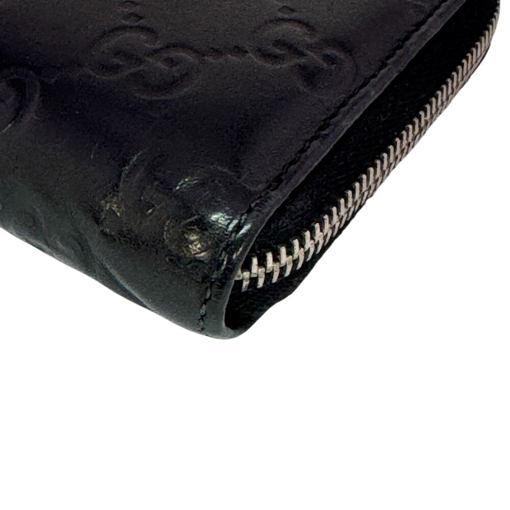 Gucci Zip Around Horsebit Guccissima Leather Wallet Black — view 3