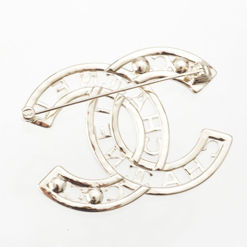 Chanel Pearl Rhinestone CC Logo Brooch Gold — view 2