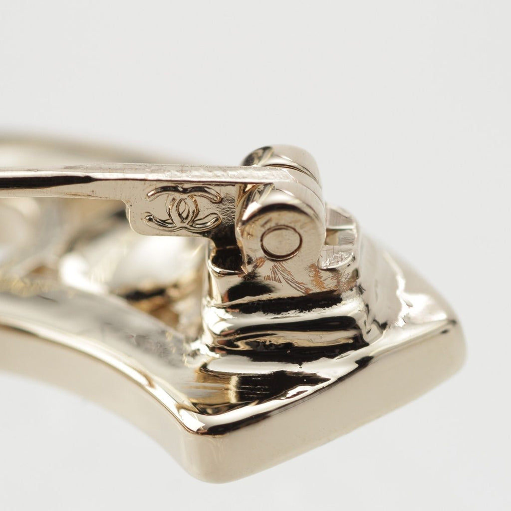 Chanel Pearl Rhinestone CC Logo Brooch Gold — view 6
