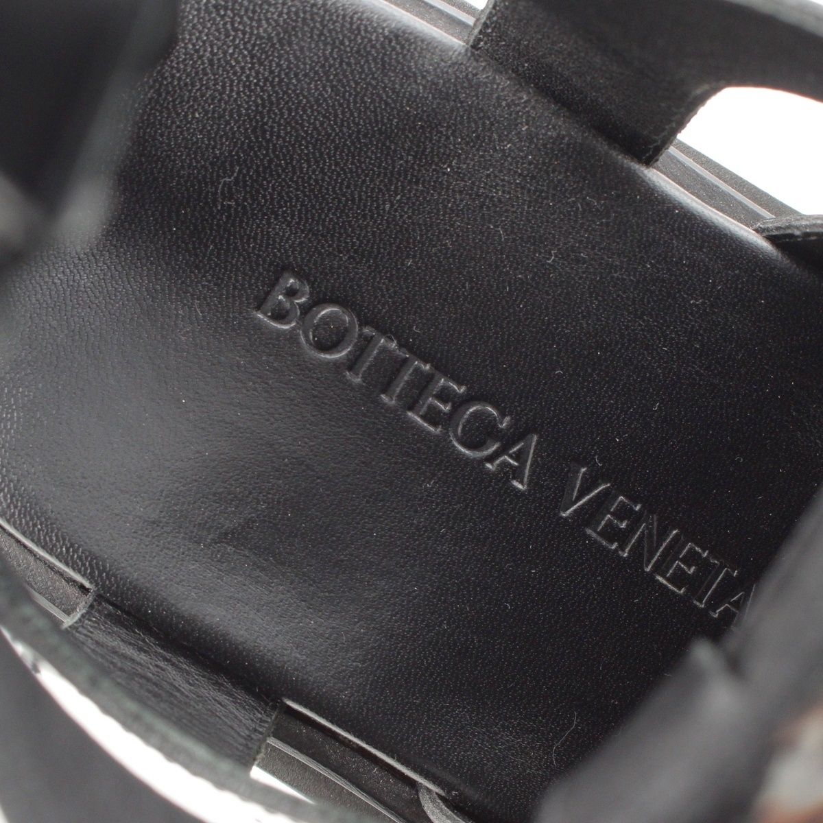 Bottega Veneta Leather Lug Flat Brushed Calf Strap Sandals Black 36 — view 7