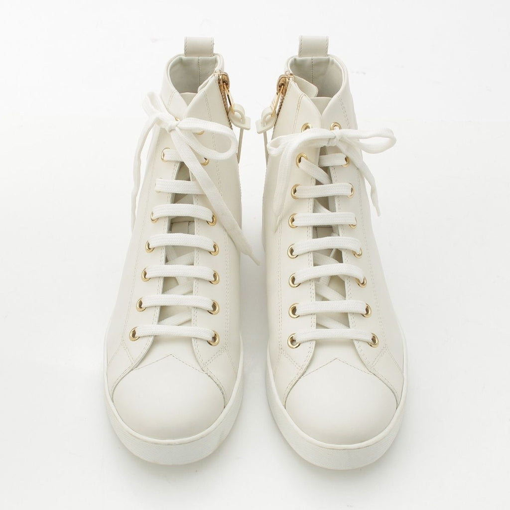 Louis Vuitton Stella Line Leather High Cut Sneakers Shoes White 37 — view 2