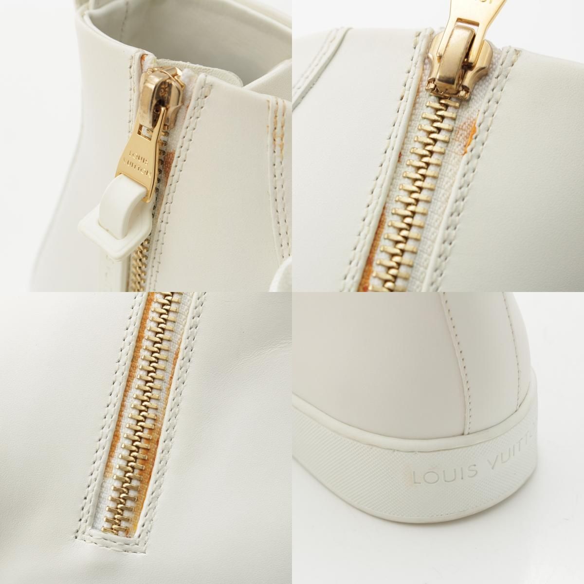 Louis Vuitton Stella Line Leather High Cut Sneakers Shoes White 37 — view 9