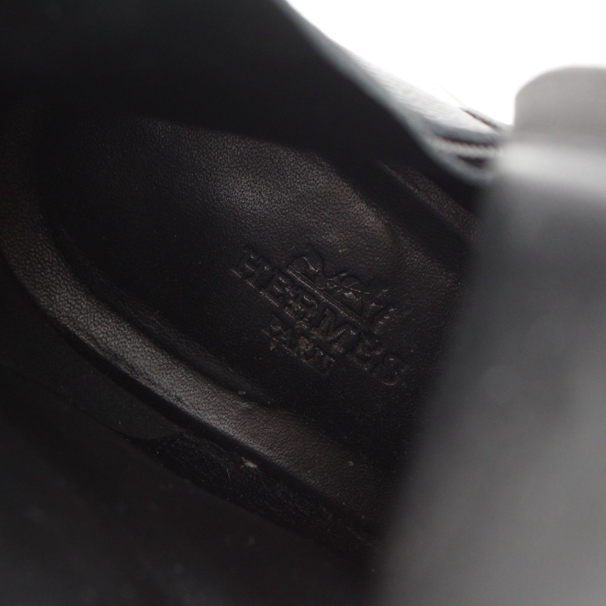 Hermes Leather Flats 60 Side Zip Boots Shoes Black 39 — view 7