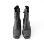 Hermes Leather Flats 60 Side Zip Boots Shoes Black 39 — view 2