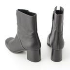 Hermes Leather Flats 60 Side Zip Boots Shoes Black 39 — view 4