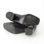 Hermes Leather Flats 60 Side Zip Boots Shoes Black 39 — view 5